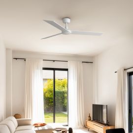 Lustre cu ventilator - Ventilator tavan smart sistem TUYA si telecomanda RUDDER 3 L alb/frasin