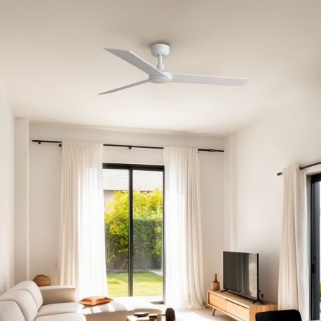 Lustre cu ventilator - Ventilator tavan smart sistem TUYA si telecomanda RUDDER 3 L alb/frasin