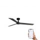 Lustre cu ventilator - Ventilator tavan smart sistem TUYA si telecomanda RUDDER 3 L negru/nuc