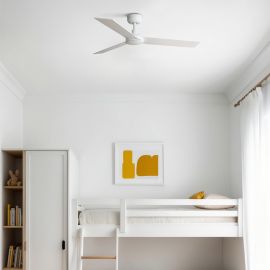 Lustre cu ventilator - Ventilator tavan smart sistem TUYA si telecomanda RUDDER 3 S alb/frasin