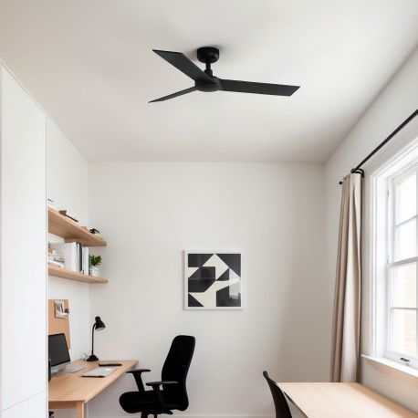 Lustre cu ventilator - Ventilator tavan smart sistem TUYA si telecomanda RUDDER 3 S negru/nuc