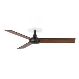 Lustre cu ventilator - Ventilator incastrabil tavan cu telecomanda RUDDER 3 S negru/nuc