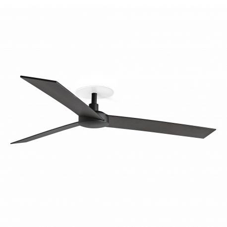Lustre cu ventilator - Ventilator incastrabil tavan cu telecomanda RUDDER 3 L negru/nuc