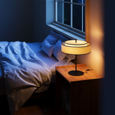 Veioze - Veioza, Lampa de masa Moderna Bergamo alb, negru