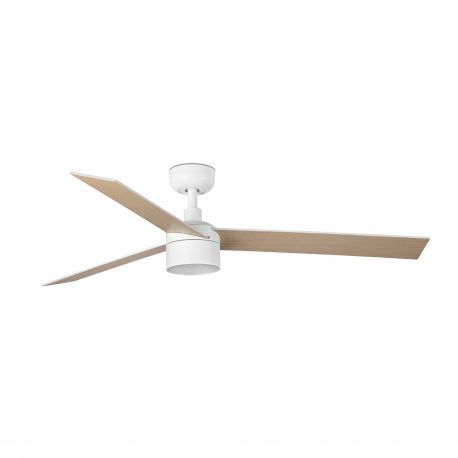 Lustre cu ventilator - Lustra LED cu Ventilator tavan cu telecomanda RUDDER TEK 3 L alb/frasin 2700K