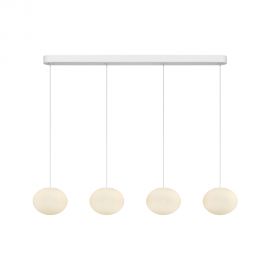 Pendule, Lustre suspendate - Lustra alba cu 3 pendule LED Spume