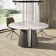 Mese dining - Masa rotunda Porcelain Marble Dark ash oak 150cm