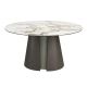 Mese dining - Masa rotunda Porcelain Marble Dark ash oak 150cm