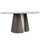 Mese dining - Masa rotunda Porcelain Marble Dark ash oak 150cm