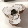 Masuta de cafea cu forme organice Porcelain Marble Walnut