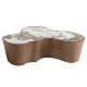 Masute Living - Masuta de cafea cu forme organice Porcelain Marble Walnut