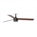 Lustra LED cu Ventilator incastrabil tavan cu telecomanda RUDDER TEK 3 L negru/nuc 4000K