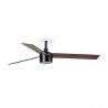 Lustra LED cu Ventilator incastrabil tavan cu telecomanda RUDDER TEK 3 L negru/nuc 4000K