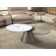 Masute Living - Masuta extensibila design LUX Porcelain marble/ Silver-grey