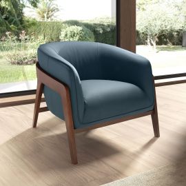 Fotolii - Fotoliu cu design modern piele naturala Petrol blue