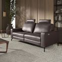 Canapea 3 locuri, functie relax, tapitat cu piele Chocolate Brown