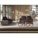 Canapele - Canapea 2 locuri, functie relax, tapitat cu piele Chocolate Brown