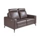Canapele - Canapea 2 locuri, functie relax, tapitat cu piele Chocolate Brown