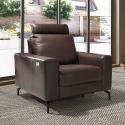 Fotoliu cu functia relax, tapitat cu piele Chocolate Brown