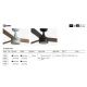 Lustre cu ventilator - Lustra LED cu Ventilator incastrabil tavan cu telecomanda RUDDER TEK 3 S negru/nuc 3000K