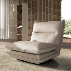Fotolii - Fotoliu pivotant modern LUX, tapitat cu piele Gri taupe