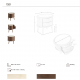 Noptiere - Noptiera LUX din lemn furniruit si piele Walnut