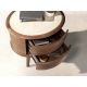 Noptiere - Noptiera LUX din lemn furniruit si piele Walnut