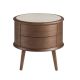 Noptiere - Noptiera LUX din lemn furniruit si piele Walnut
