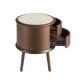 Noptiere - Noptiera LUX din lemn furniruit si piele Walnut