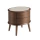 Noptiere - Noptiera LUX din lemn furniruit si piele Walnut