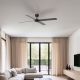 Lustre cu ventilator - Ventilator tavan cu telecomanda RUDDER 4 L negru/nuc