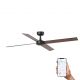 Lustre cu ventilator - Ventilator tavan smart sistem TUYA si telecomanda RUDDER 4 L negru/nuc