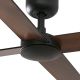 Lustre cu ventilator - Ventilator tavan smart sistem TUYA si telecomanda RUDDER 4 L negru/nuc