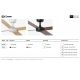 Lustre cu ventilator - Ventilator tavan incastrabil cu telecomanda RUDDER 4 L alb/frasin