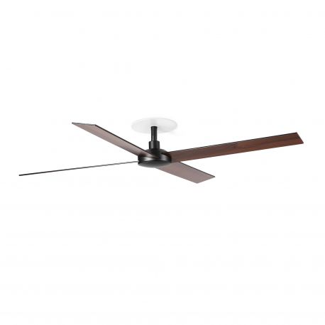 Lustre cu ventilator - Ventilator tavan incastrabil cu telecomanda RUDDER 4 L negru/nuc