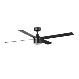 Lustre cu ventilator - Lustra cu Ventilator tavan si telecomanda RUDDER 4 L negru/nuc 2700K