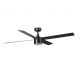 Lustre cu ventilator - Lustra cu Ventilator tavan si telecomanda RUDDER 4 L negru/nuc 3000K