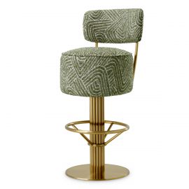 Scaune Bar - Scaun de bar pivotant design LUX Carleton, camari green