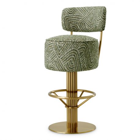 Scaune Bar - Scaun de bar pivotant design LUX Carleton, camari green