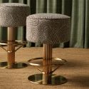 Scaun de bar pivotant design LUX Carleton, camari green