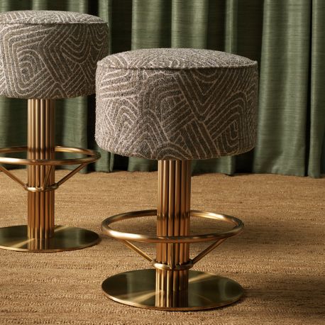 Scaune Bar - Scaun de bar pivotant design LUX Carleton, camari green