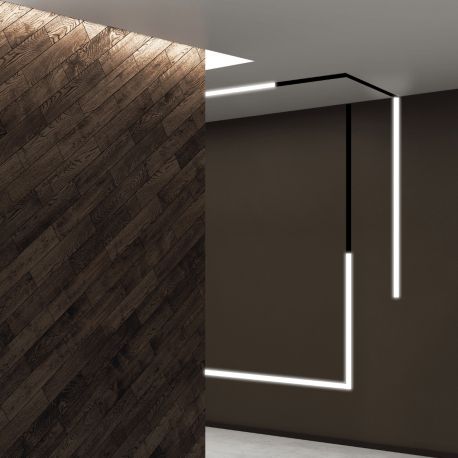 Lustre / Pendule spatii comerciale - Profil Trimless, Corp de iluminat liniar incastrabil 34MM 58CM ON/OFF