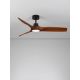Lustre cu ventilator - Lustra LED cu Ventilator si telecomanda HOVER D-132cm negru/ lemn inchis