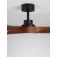 Lustre cu ventilator - Lustra LED cu Ventilator si telecomanda HOVER D-132cm negru/ lemn inchis