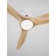 Lustre cu ventilator - Lustra LED cu Ventilator si telecomanda HOVER D-132cm alb/ lemn natur