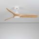 Lustre cu ventilator - Lustra LED cu Ventilator si telecomanda HOVER D-132cm alb/ lemn natur