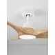 Lustre cu ventilator - Lustra LED cu Ventilator si telecomanda HOVER D-132cm alb/ lemn natur