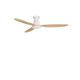 Lustre cu ventilator - Lustra LED cu Ventilator si telecomanda NELLY D-132cm alb/ lemn natur