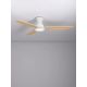 Lustre cu ventilator - Lustra LED cu Ventilator si telecomanda NELLY D-132cm alb/ lemn natur