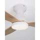 Lustre cu ventilator - Lustra LED cu Ventilator si telecomanda NELLY D-132cm alb/ lemn natur